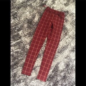 Burgundy Plaid Pants